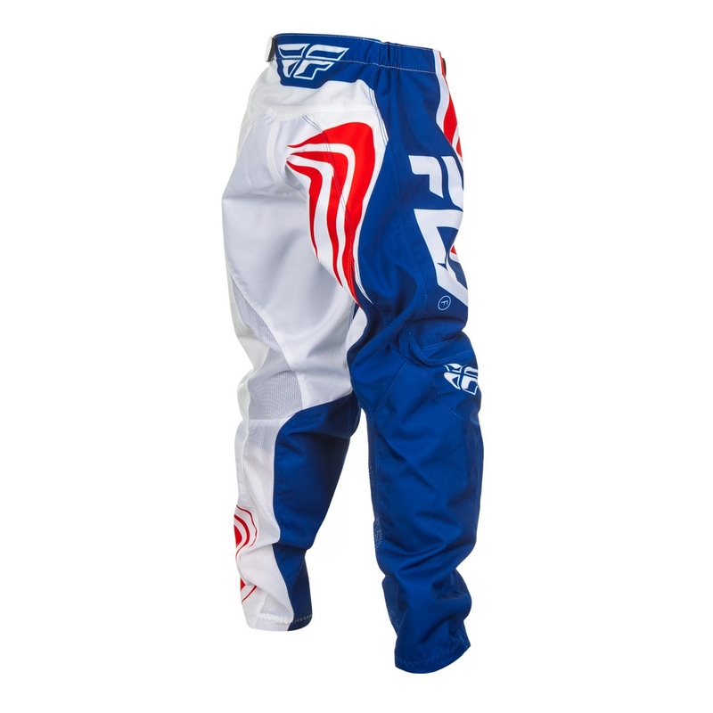 Lasten motocross housut FLY Racing F-16 punainen, valkoinen ja sininen