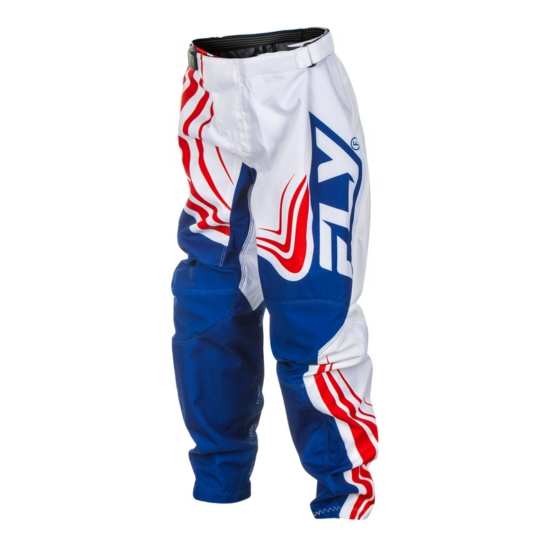 Lasten motocross housut FLY Racing F-16 punainen, valkoinen ja sininen