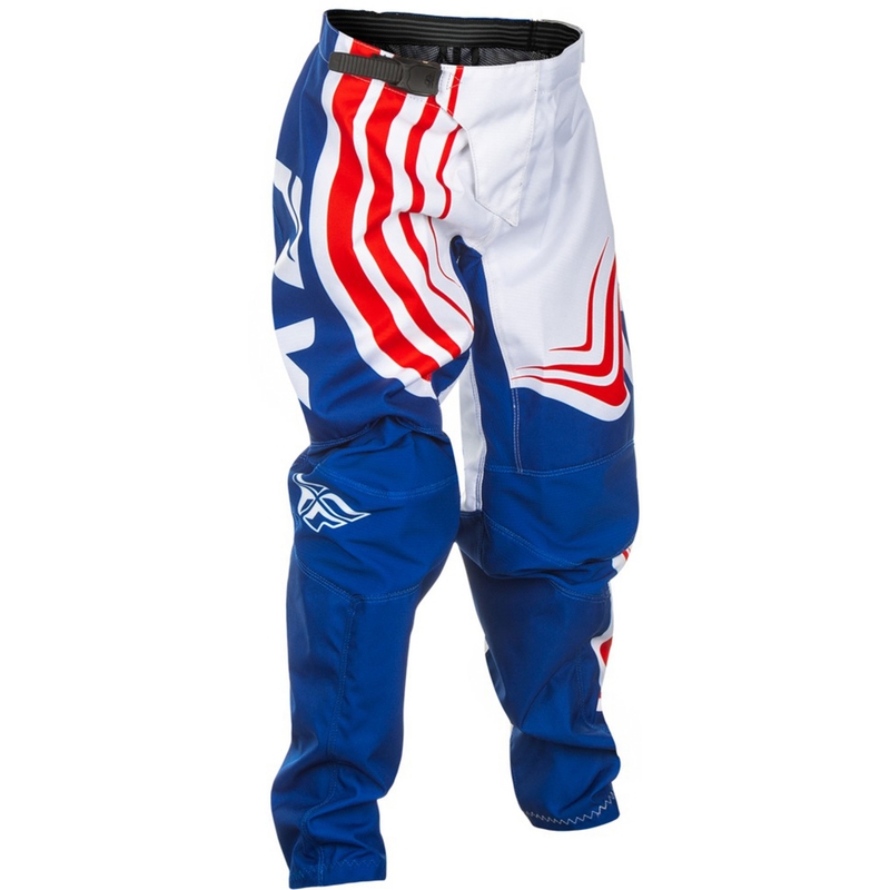 Lasten motocross housut FLY Racing F-16 punainen, valkoinen ja sininen