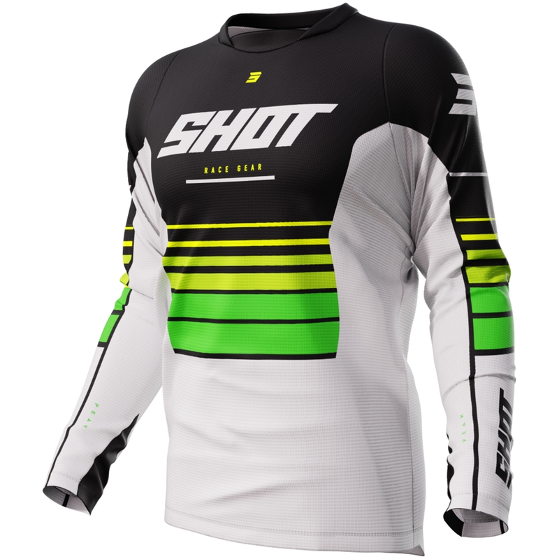 Motokrosový dres Shot Devo Peak zelený výprodej
