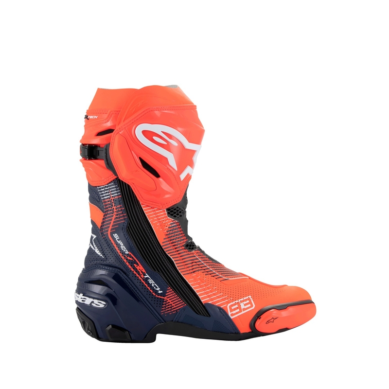 Alpinestars Supertech R Vented rajoitettu painos MM93 Marc Marquez fluo punainen-sininen-musta moottoripyöräsaappaat