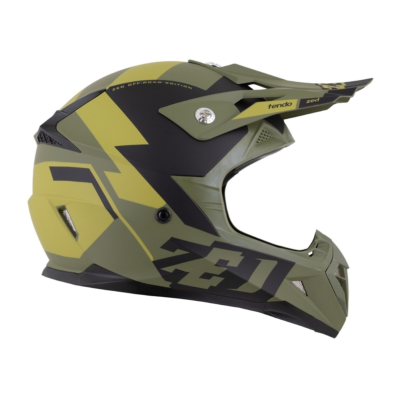 Motocross kypärä ZED X1.9 Tendo tummanvihreä-vaaleanvihreä
