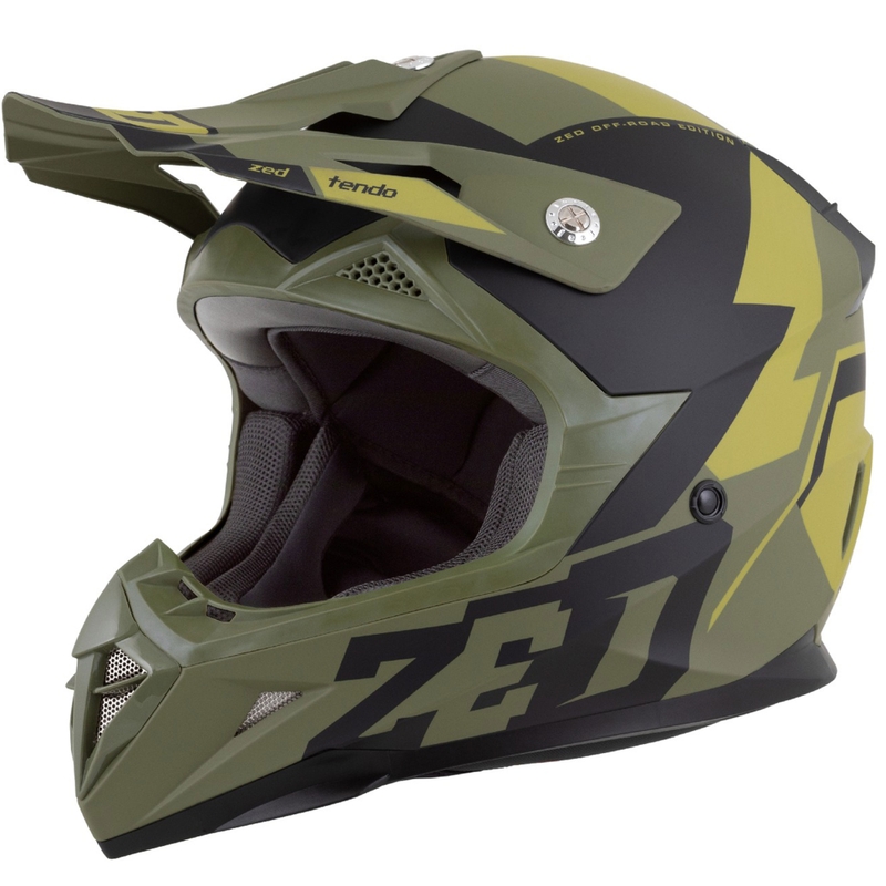 Motocross kypärä ZED X1.9 Tendo tummanvihreä-vaaleanvihreä