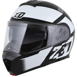 Flip-up moottoripyöräilykypärä ZED F19 musta-valko-harmaa