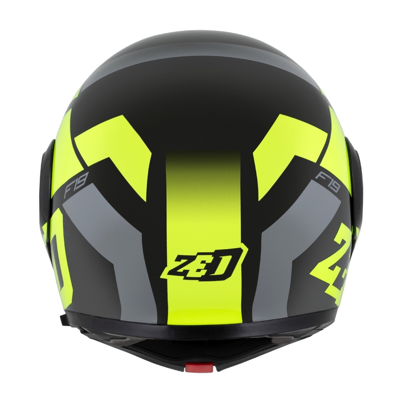 Flip-up moottoripyöräilykypärä ZED F19 musta-fluo keltainen