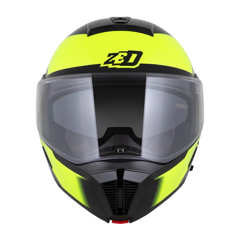 Flip-up moottoripyöräilykypärä ZED F19 musta-fluo keltainen