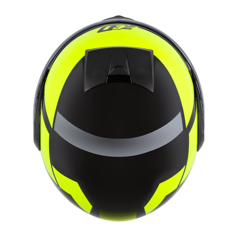 Flip-up moottoripyöräilykypärä ZED F19 musta-fluo keltainen