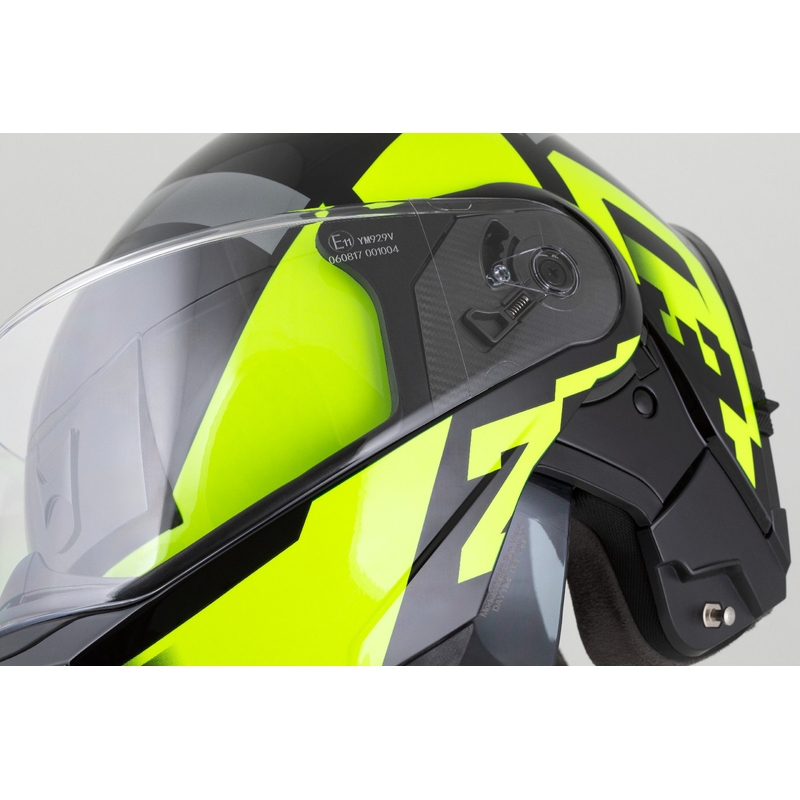Flip-up moottoripyöräilykypärä ZED F19 musta-fluo keltainen