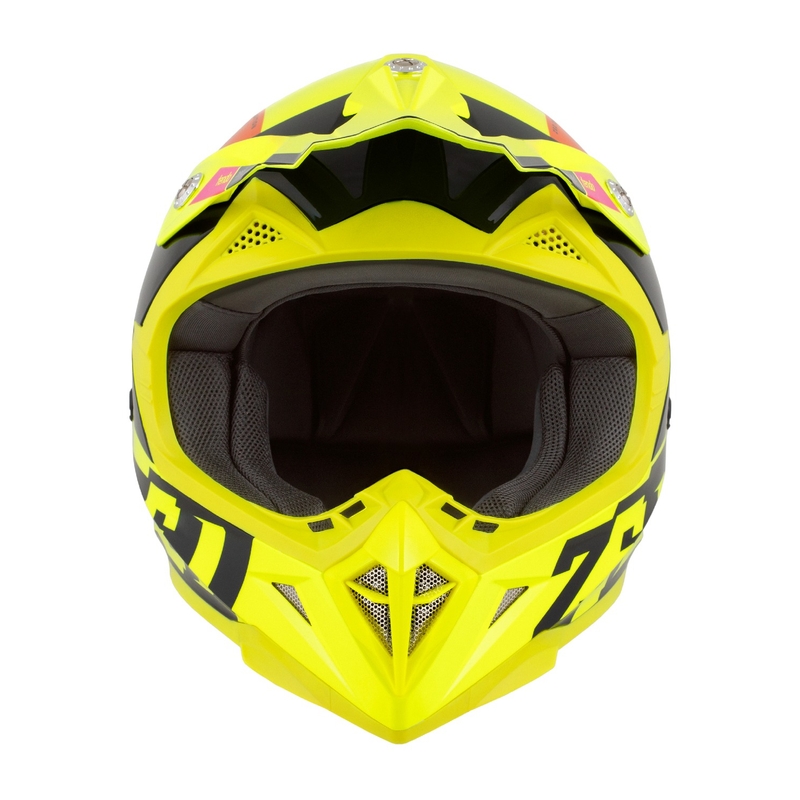 Lasten motocross kypärä ZED X1.9 Tendo fluo keltainen-vaaleanpunainen-oranssi-musta