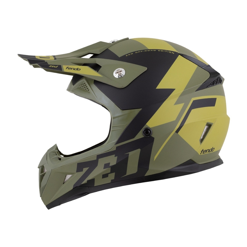Lasten motocross kypärä ZED X1.9 Tendo tummanvihreä-vaaleanvihreä