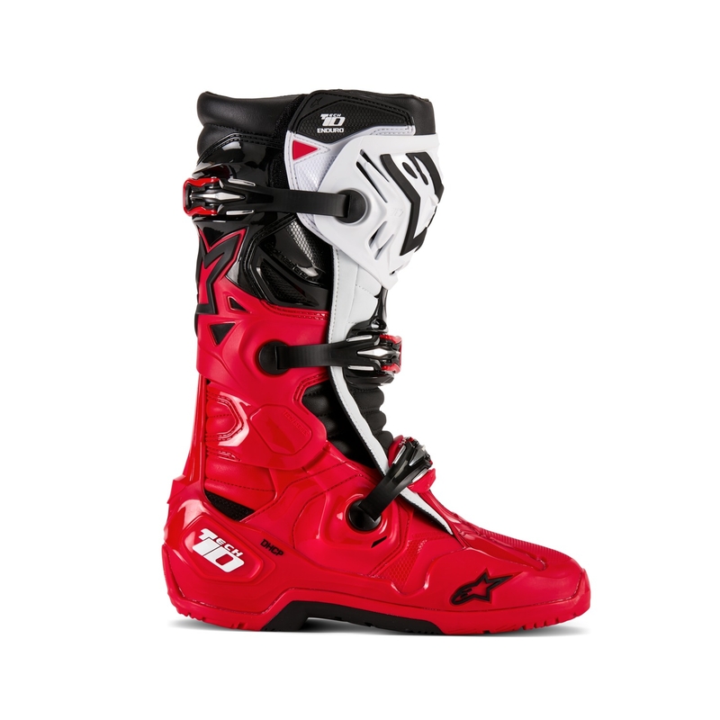 Alpinestars Tech 10 Enduro punainen-musta-valkoinen moottoripyörä saappaat