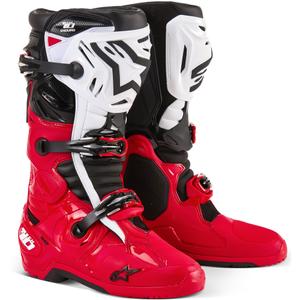 Alpinestars Tech 10 Enduro punainen-musta-valkoinen moottoripyörä saappaat