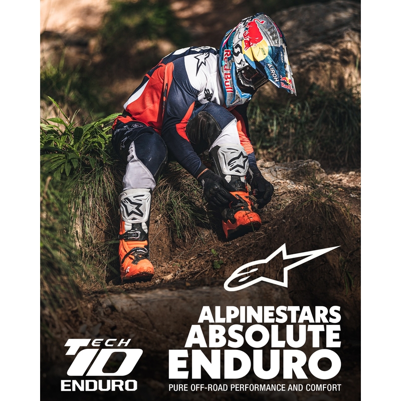 Alpinestars Tech 10 Enduro fluo oranssi-musta-valkoinen moottoripyörä saappaat