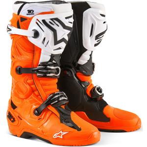 Alpinestars Tech 10 Enduro fluo oranssi-musta-valkoinen moottoripyörä saappaat
