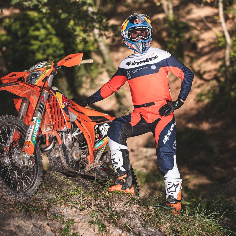 Alpinestars PRO-Dura Motocross-housut sini-oranssi-valkoiset