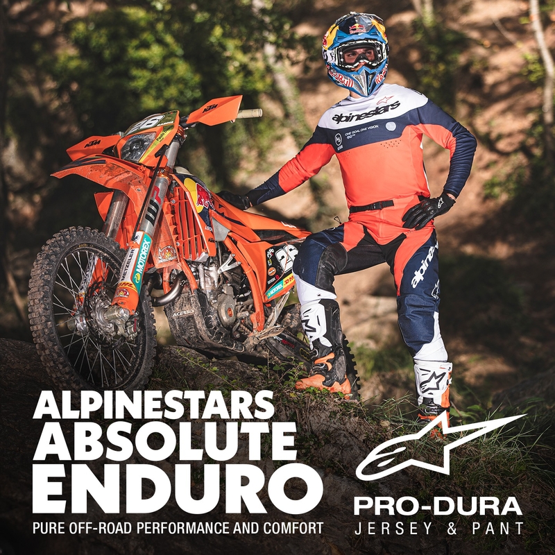 Alpinestars PRO-Dura Motocross-housut sini-oranssi-valkoiset