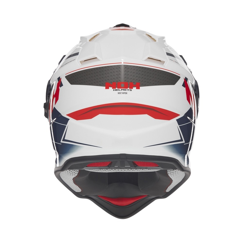 Enduro moottoripyöräilykypärä NOX N312 Vapor valkoinen-musta-sininen