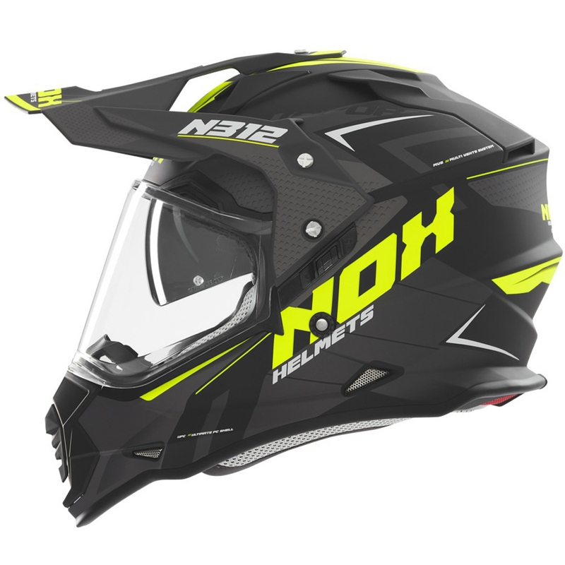 Enduro helma na motorku NOX N312 Vapor matná černo-žlutá