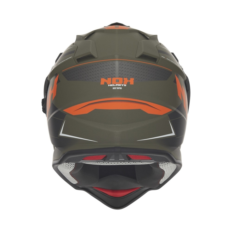 Enduro helma na motorku NOX N312 Vapor matná khaki-oranžová