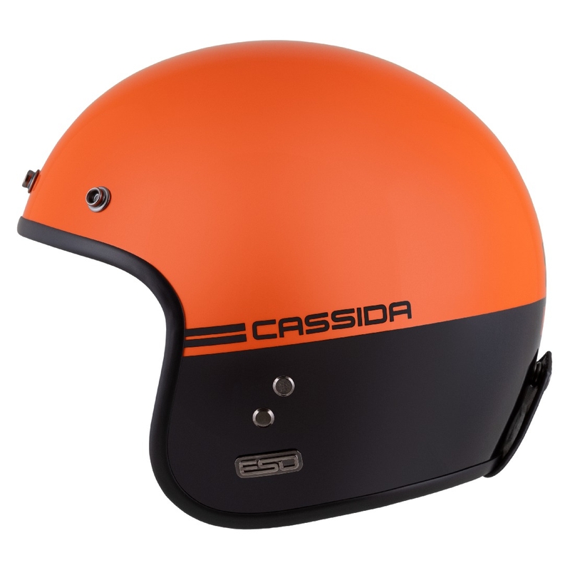 Cassida Eso Super Hooligan Open Moottoripyöräilykypärä Musta-Orange Pearl