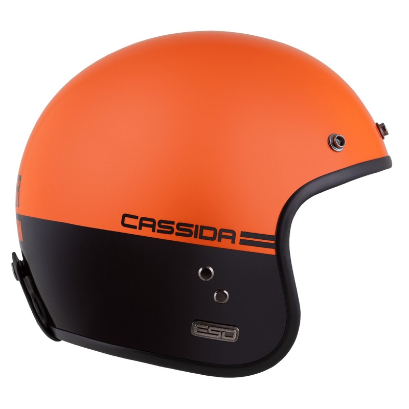 Cassida Eso Super Hooligan Open Moottoripyöräilykypärä Musta-Orange Pearl