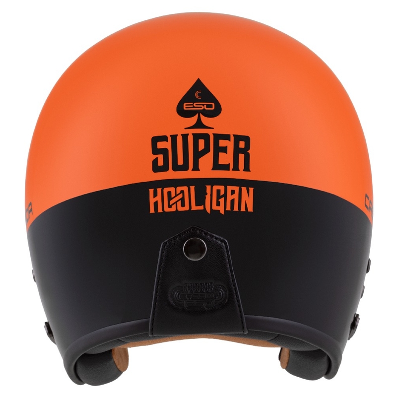 Cassida Eso Super Hooligan Open Moottoripyöräilykypärä Musta-Orange Pearl