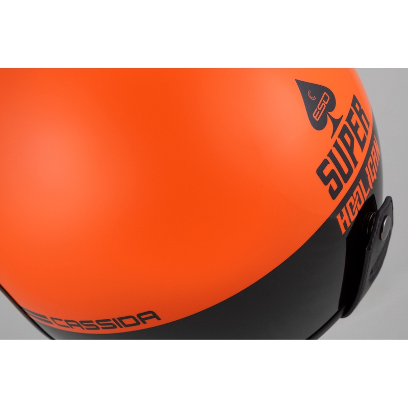 Cassida Eso Super Hooligan Open Moottoripyöräilykypärä Musta-Orange Pearl