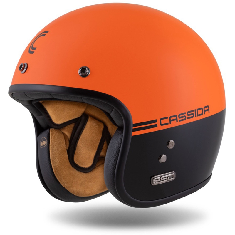 Cassida Eso Super Hooligan Open Moottoripyöräilykypärä Musta-Orange Pearl