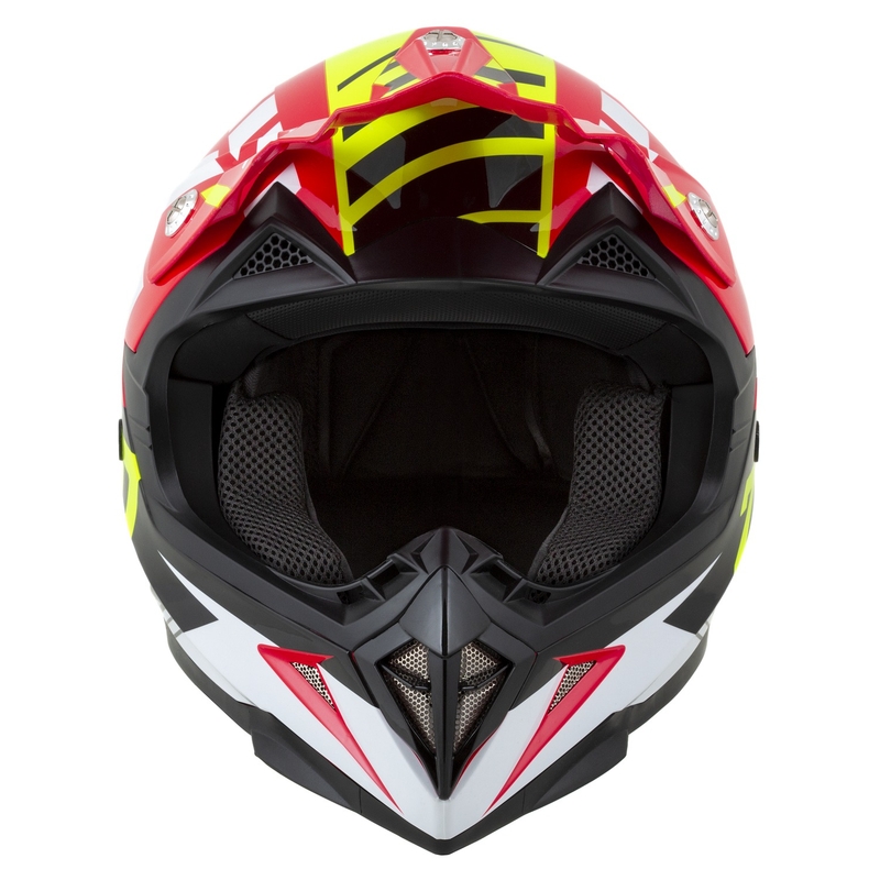 Motocross kypärä moottoripyörälle ZED X1.9 Targa punainen-fluo keltainen-musta-valkoinen