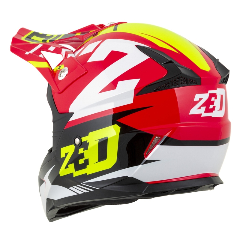 Motocross kypärä moottoripyörälle ZED X1.9 Targa punainen-fluo keltainen-musta-valkoinen