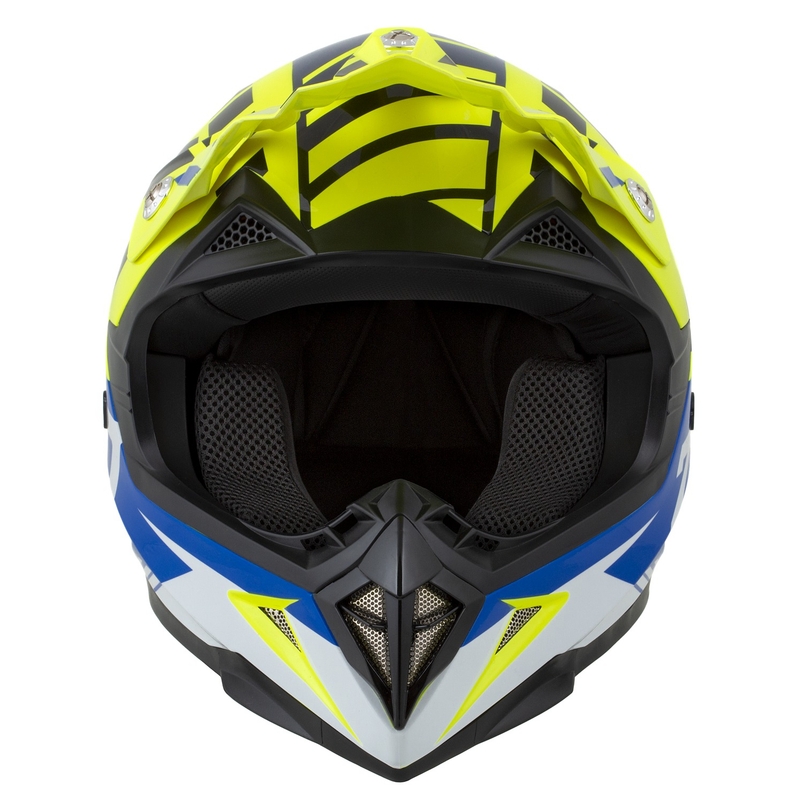 Motocross kypärä moottoripyörälle ZED X1.9 Targa fluo keltainen-sininen-musta-valkoinen