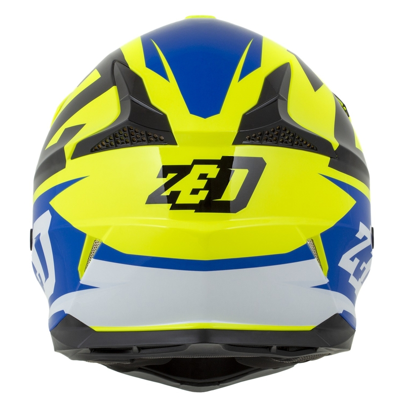 Motocross kypärä moottoripyörälle ZED X1.9 Targa fluo keltainen-sininen-musta-valkoinen