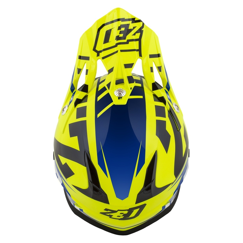 Motocross kypärä moottoripyörälle ZED X1.9 Targa fluo keltainen-sininen-musta-valkoinen
