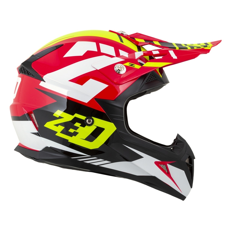 Lasten motocross kypärä moottoripyörälle ZED X1.9D Targa punainen-fluo keltainen-musta-valkoinen
