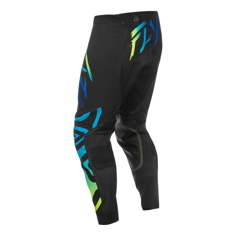 Motocross housut FLY Racing Evolution musta-sininen-fluokokeltainen