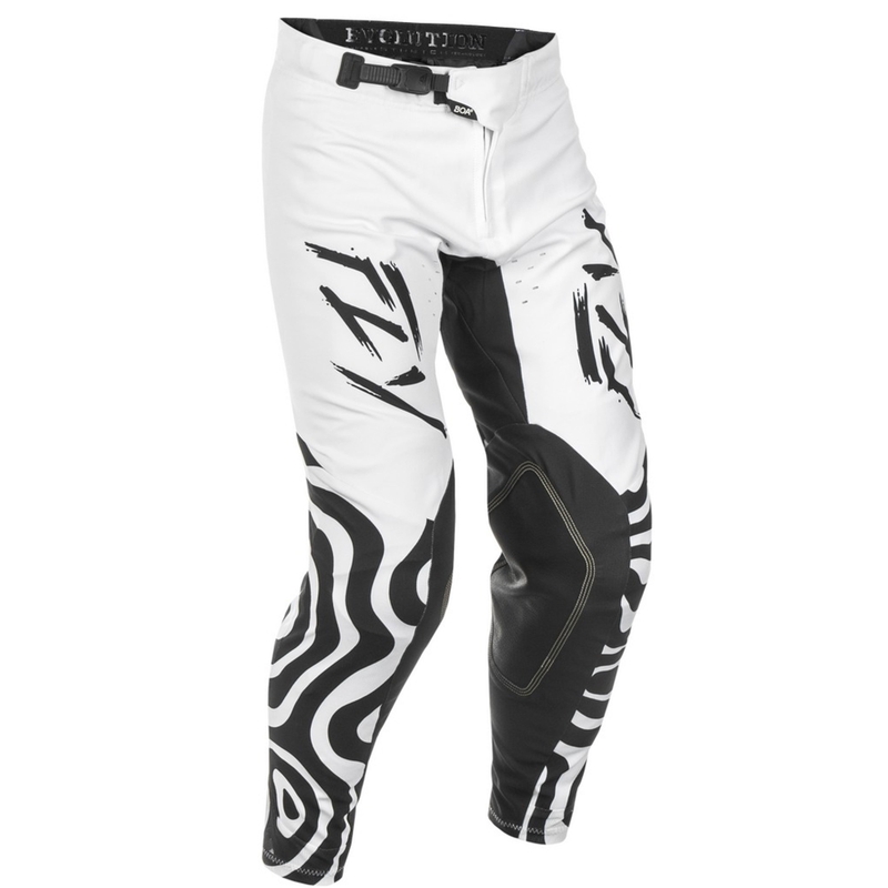 Motocross housut FLY Racing Evolution valkoinen-musta