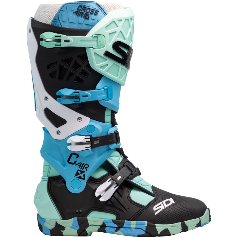 SiDi Crossair X musta ja turkoosi moottoripyöräsaappaat