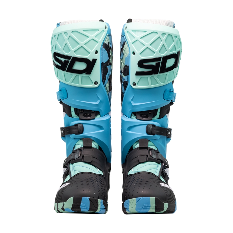 SiDi Crossair X musta ja turkoosi moottoripyöräsaappaat