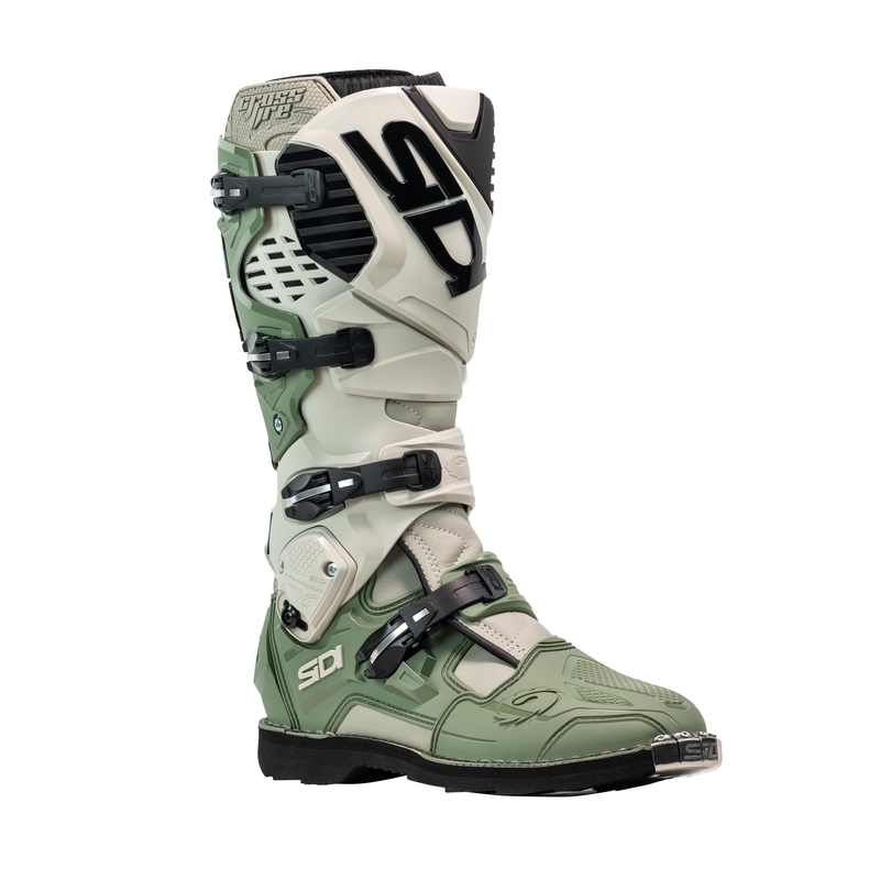 SiDi Crossfire 3 moottoripyöräsaappaat vihreä-beige