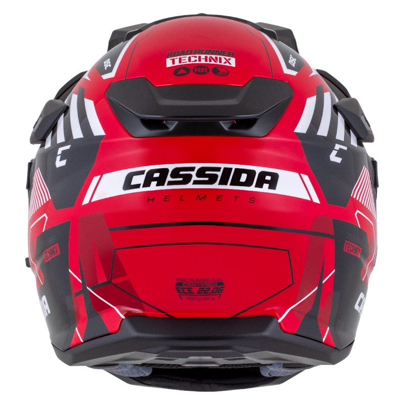 Enduro kypärä Cassida Road Runner TechniX punainen-musta-valko-harmaa