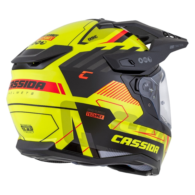 Enduro kypärä Cassida Road Runner TechniX fluo keltainen-musta-oranssi-harmaa