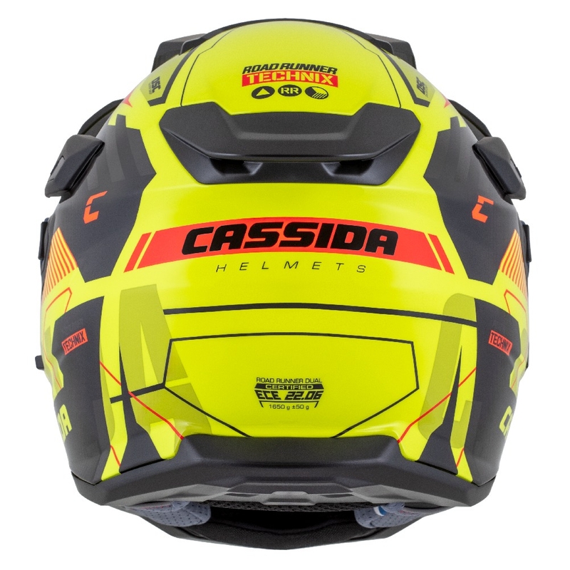 Enduro kypärä Cassida Road Runner TechniX fluo keltainen-musta-oranssi-harmaa