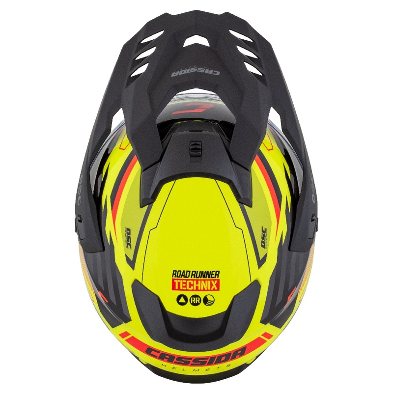 Enduro kypärä Cassida Road Runner TechniX fluo keltainen-musta-oranssi-harmaa