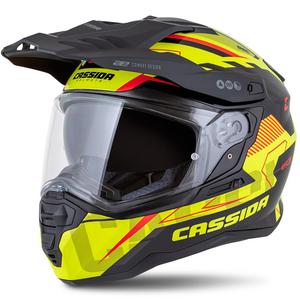 Enduro kypärä Cassida Road Runner TechniX fluo keltainen-musta-oranssi-harmaa