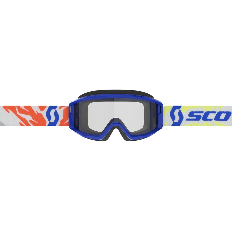 Lasten motocrosslasit SCOTT Primal Youth sininen kirkkaalla pleksillä.