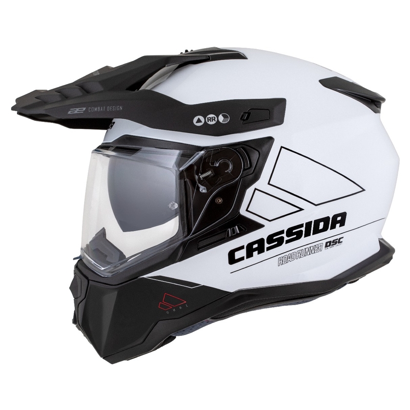 Enduro kypärä Cassida Road Runner Dual valkoinen-musta