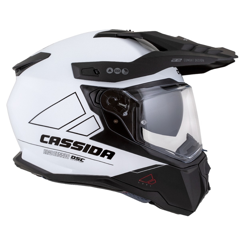 Enduro kypärä Cassida Road Runner Dual valkoinen-musta
