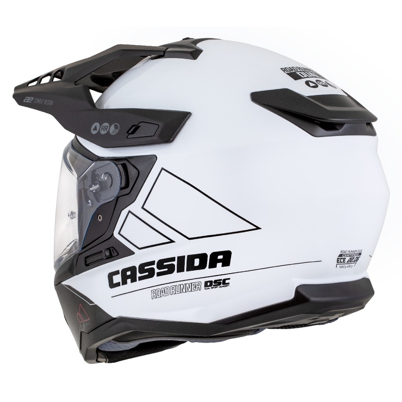 Enduro kypärä Cassida Road Runner Dual valkoinen-musta