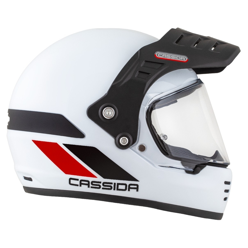 Enduro kypärä Cassida FormX FlatOut valkoinen-musta-punainen