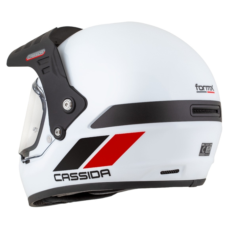 Enduro kypärä Cassida FormX FlatOut valkoinen-musta-punainen